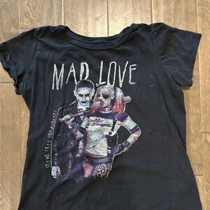 True Vintage Mad Love Harley Quinn & Joker Suicide Squad Shirt Women's XL